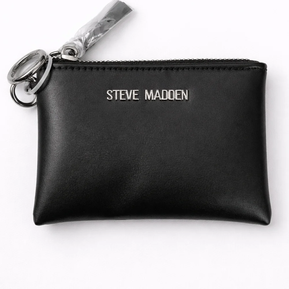 🆕️Steve Madden Baramina Weekender Duffle Bag Black White Travel Tote + Pouch